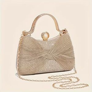 Elegant Gold Bow Clutch
